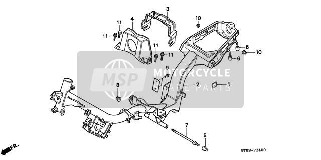 Honda PK50S 1995 Frame Body for a 1995 Honda PK50S